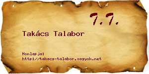 Takács Talabor névjegykártya